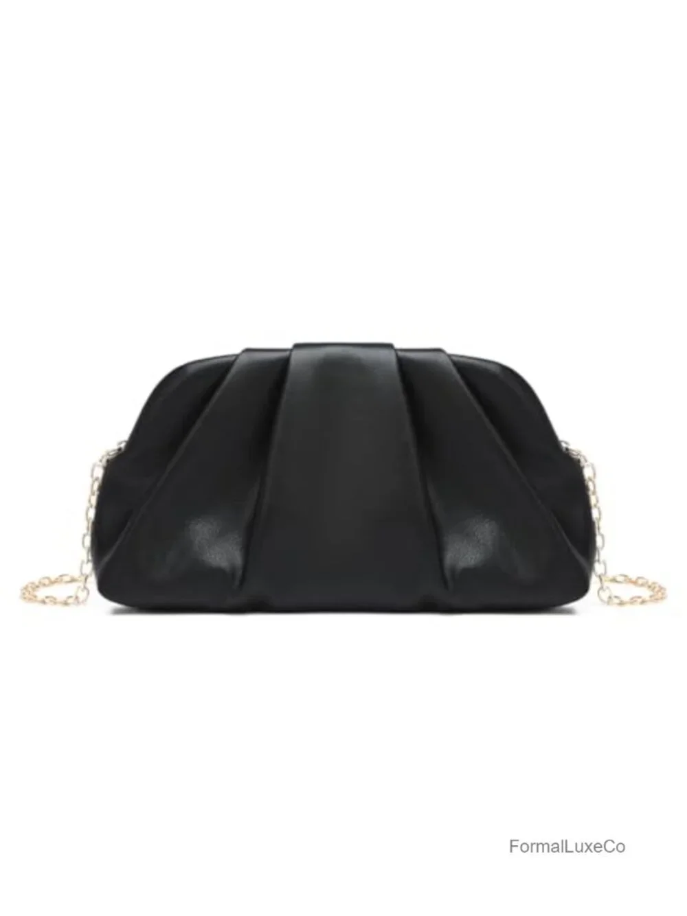 Fashion Cloud Shape Fold Leather Clutch Handbag with Chain